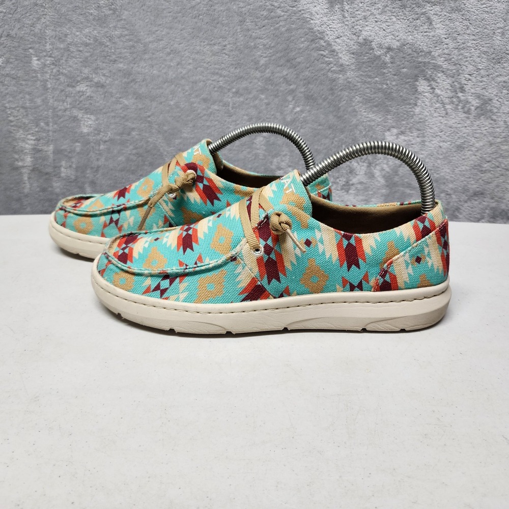 Ariat Hilo Slip On Shoes Womens Size 8 Turquoise Western Aztec Saddle Blanket - Picture 9 of 11